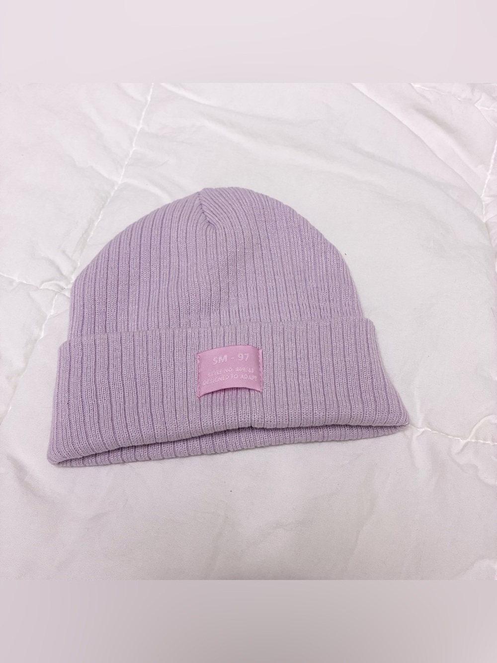 Lilac Ribbed Knit Beanie Hat SM-97 Designed to Adapt
